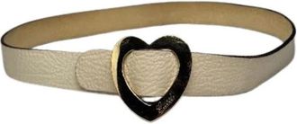 Gucci Pre-owned Heart Buckle Belt - Dames - Vintage Accessoires - Wit - ONE Size - Leer - Vintage