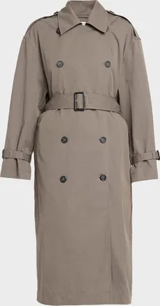 Toteme Crisp Cotton Belted Summer Trench Coat