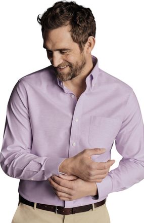 CHARLES TYRWHITT Mens Slim Fit Button-Down Collar Non-Iron Stretch Oxford Shirt