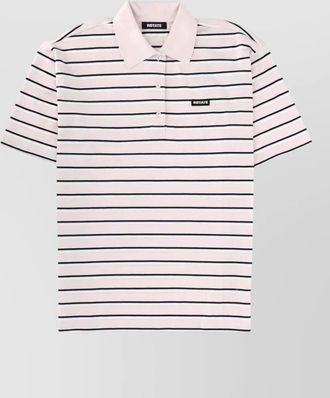 Rotate striped cotton polo top