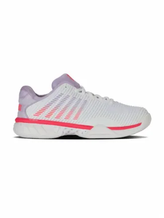 K-Swiss Womens Hypercourt Express 2 Shoes In White/orchid Petal/neon Blaze