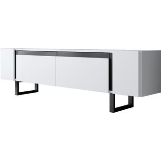 Asir Group LLC Mobili TV, tavolo TV, credenza bassa Stand Bianco Nero