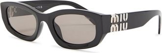 Miu Miu Glimpse Rectangle-frame Sunglasses - Black - One Size