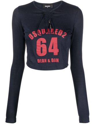 Dsquared2 Sweater met logoprint - Blauw