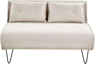 Beliani Sofa Bed 2 Seater VESTFOLD Fabric Light Beige