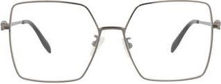 Alexander McQueen 57mm Square Optical Glasses in Ruthenium Transparent at Nordstrom Rack