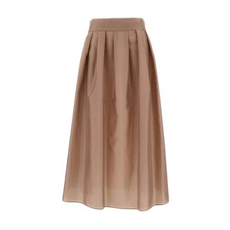 Max Mara Taffeta Effect Skirt - female - Max Mara - Midi Skirts - Pink - XS - Skirts