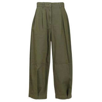 Max Mara Broeken, Dames, Groen, 2Xs, Katoen, Weekend Broeken