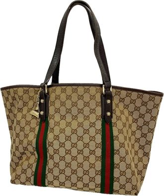 Gucci Beige Canvas Tote Bag (Pre-Owned)