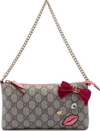Gucci Pre-owned Gucci GG Supreme Face Embellished Wallet on Chain 431396 520981