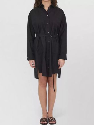 Loewe belted shirt dress silk cotton blend