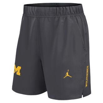 Nike Jordan Mens Michigan Primetime Victory Primary Logo Mens Jordan Brand Dri-FIT College Shorts in Grey | 0JNA06FMWN-TXS