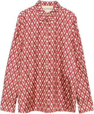 Valentino Garavani Overhemden, Dames, Rood, 2Xs, Rode Overhemd Collectie