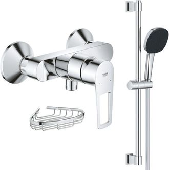 GROHE Startloop, Conjunto De Ducha Mec&aacute;nica + Ducha De 2 Chorros Con Barra + Jabonera