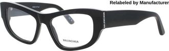 Balenciaga Ladies Black Rectangular Eyeglass Frames BB0303O00153R