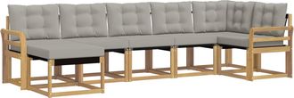 vidaXL Conjunto De Sof&aacute;s De Exterior 7 Uds. Blanco Y Gris Claro Vidaxl