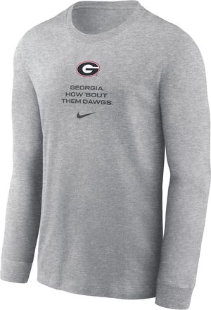 Nike Georgia Sideline Nike Mens Dri-FIT College Long-Sleeve T-Shirt in Grey | 02EW06GGBN-LDX