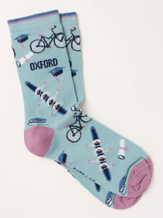 Fat Face FatFace Oxford Socks in Green Haze