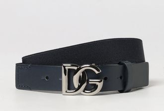 Dolce & Gabbana Cintura da bambino in tessuto stretch e pelle con fibbia DG