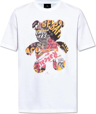 Paul Smith T-shirt met kleurrijke print - Heren - T-shirts - Wit - S - Katoen - Tops