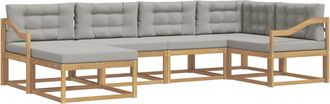 vidaXL Conjunto De Sof&aacute;s De Exterior 5 Uds. Blanco Y Gris Claro Vidaxl