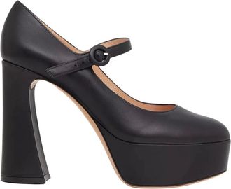 Gianvito Rossi Pumps, female, Black, 6 1/2 UK, Leather Platform Shoes