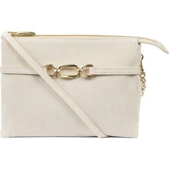 L.k. Bennett Cleo Oloid Slouch Suede Crossbody Bag in Cream at Nordstrom Rack