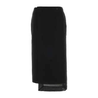 Carven Midi Skirts, female, Black, Size: XS Tr407 Pull-On Trousers