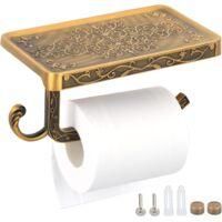 OEM Soporte De Papel Higi&eacute;nico De Pared Con Estante Y Portarrollos En Aluminio Dorado Estilo Retro Vintage, 18,3108cm-crezuo