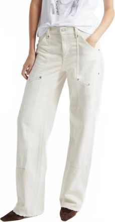 Re/Done Mid Rise Workwear Carpenter Jeans In Beige