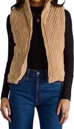 Panache Corduroy Vest In Tan