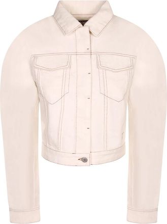 Jacquemus Ovalo de-N&icirc;mes Denim Jas - Dames - Spijkerjassen - Wit - XS - Denim - Jassen