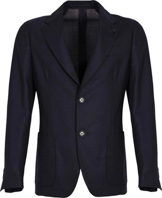 Lardini Black Roma Tailored Wool Blazer