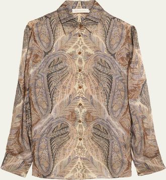 Zimmermann Hypnotic Printed Silk Shirt