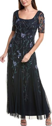 Adrianna Papell Beaded Mesh Gown