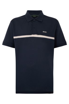 HUGO BOSS Blue Short Sleeves Cotton Polo