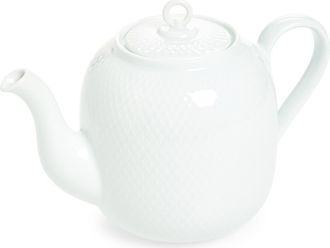 Lyngby Porcel&aelig;n Rhombe Teapot in White at Nordstrom