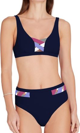 Valimare Martinique Bandage Bikini Top in Navy Blue at Nordstrom, Size Small