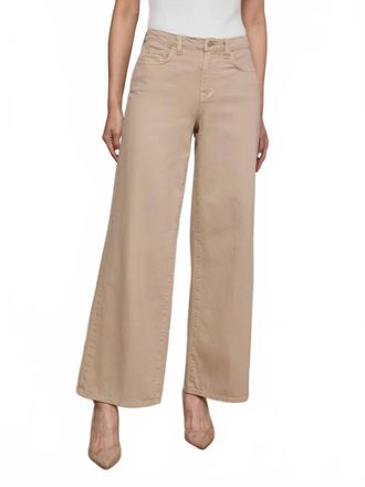 L'agence Alicent High Rise Sneaker Wide Leg Jean In Pale Khaki