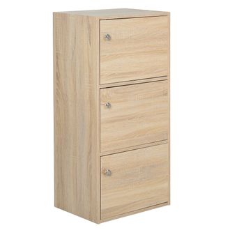 HOMCOM Homcom Mobiletto Multiuso Con 3 Ripiani In Legno E 3 Ante 48x34x100cm
