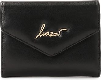 Kazar Compacte leren portemonnee met drukknoopsluiting - Dames - Portefeuilles - Zwart - ONE Size - Leer - Accessoires