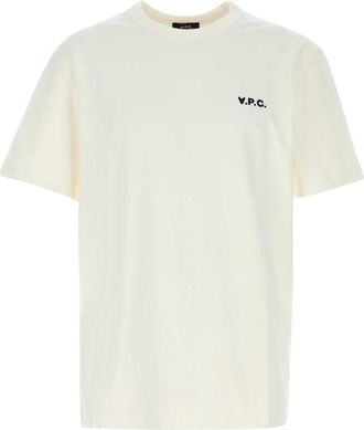 A.P.C. White Crewneck Logo T-Shirt