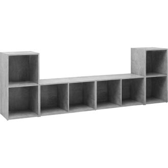 vidaXL Vidaxl - Muebles De Sal&oacute;n 4 Pzas Madera Ingenier&iacute;a Gris Hormig&oacute;n