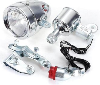 OEM Juego De Faros Delanteros Y Traseros Gen&eacute;ricos Para Bicicleta Con Dinamo