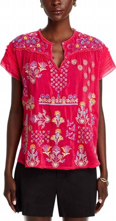 Johnny Was Monserrat Lafaret Blouse In Virtual Pink