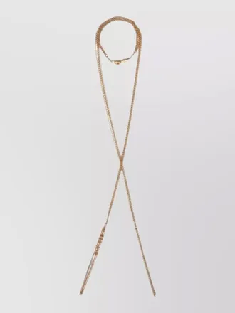 Chlo&eacute; lace chain long necklace pendant detail