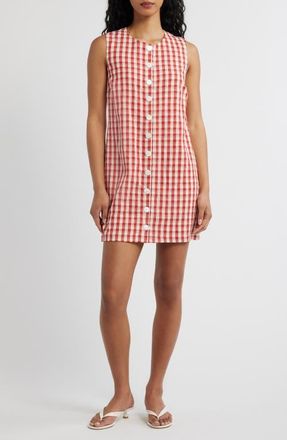 Lulus Saylor Gingham Minidress in Red/ivory at Nordstrom, Size X-Small