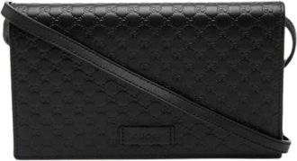 Gucci Pre-owned Cross Body Bags, female, Black, Size: ONE SIZE Pre-owned Embossed Leather Crossbody Bag