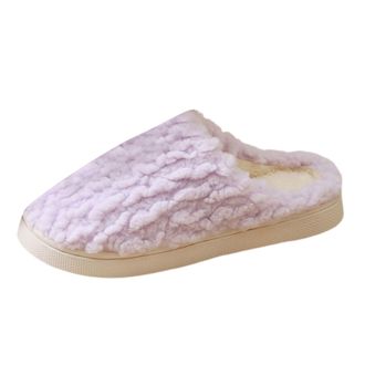 Generic Womens Plush Slippers Winter Slip-On Fuzzy Fleece Lined Indoor House Slippers Memory Foam Soft Sole Casual Footwear Shoes Warm Comfortable Lightweight