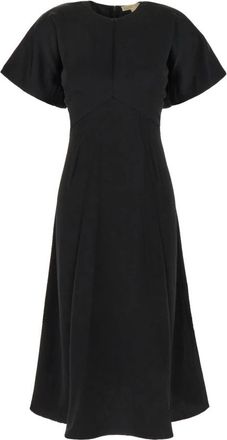 Michael Kors Cr&ecirc;pe Roma-gebreide midi-jurk - Dames - Casual kleedjes - Zwart - L - Polyester - Kleedjes